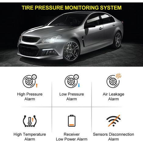 Ortviai Système de Surveillance de Pression des Pneus Sans Fil Solaire TY33 avec Écran LCD et 4 Capteurs Extérieurs (1/5)