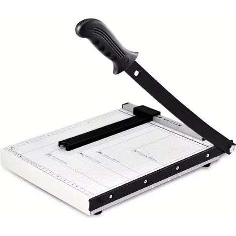 Coupe-papier sécurisé antidérapant, massicot de bureau en acier avec lame verrouillable, coupe nette pour photos, documents et loisirs créatifs (1/5)