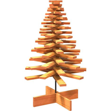Arbre de Noël Sapin de Noël en bois pour décoration 100 cm bois de pin massif (1/5)