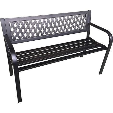 Garden Friend Boulevard Bank aus Stahl mit ABS-Einsatz 120x50x75h cm schwarz (1/3)