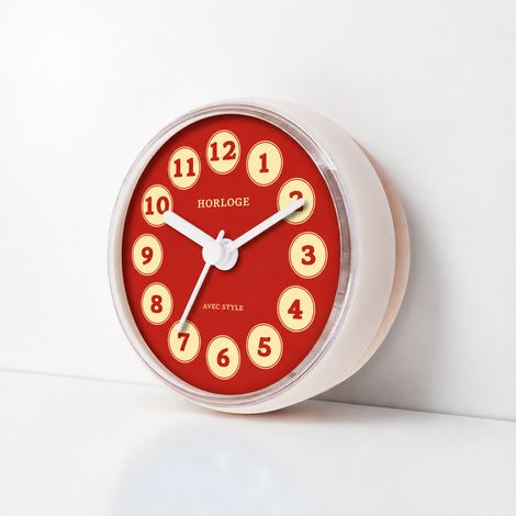 Horloge murale à ventouse étanche et anti-buée quartz ronde Ø 7 cm blanc aiguilles blanches dpl1711 blanc 25 g – Livraison gratuite