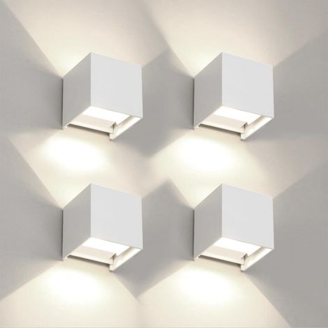 4 pièces 12W haut et bas extérieur appliques naturel 4000K moderne Led applique éclairage mural IP65 étanche pour porche/Patio