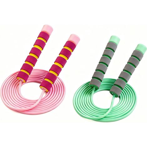 Skipping Ropes for Children 3-12 Years 280 cm PVC Skipping Rope with Foam Handles, Adjustable Length for Boys and Girls, Fitness Training, Play Set of 2 (1/5)