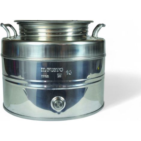 Fusto acciaio inox per olio con maniglie tappo a vite e predisposizione rubinetto - 30 lt (1/5)
