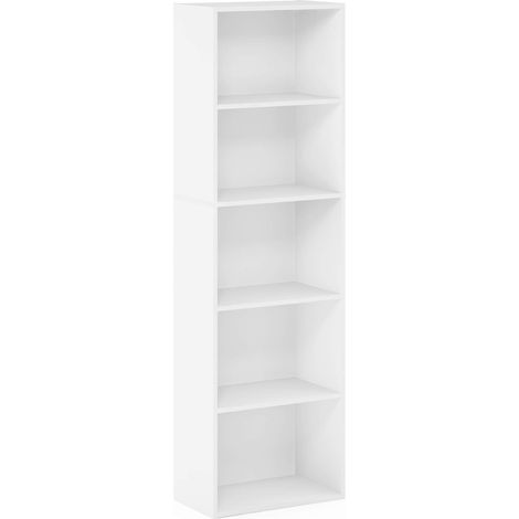 Furinno 11055 Librerie, Legno, Bianco, 5 scomparti (1/5)