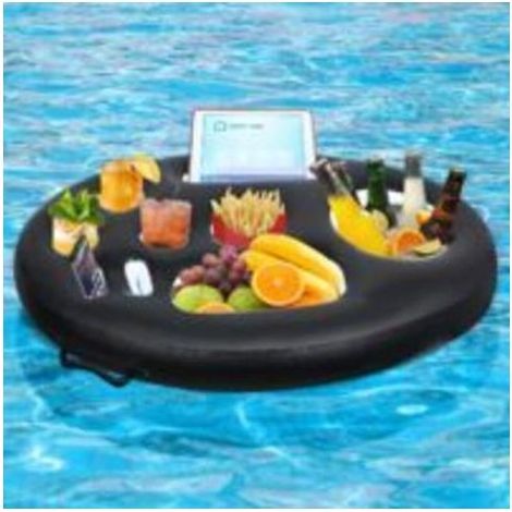Barre flottante, porte-boisson gonflable pour piscine, porte-boisson gonflable de grande capacité à 9 trous, barre de piscine flottante pour les fêtes aquatiques d'été (1/5)