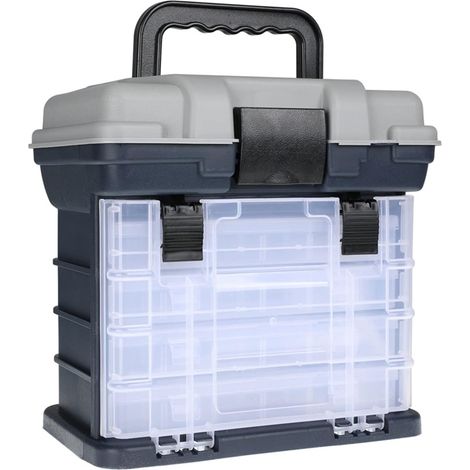 Scatola porta-attrezzatura da pesca portatile a 5 scomparti con 4 scatole per esche, scatola per esche e scatola per riporre le esche