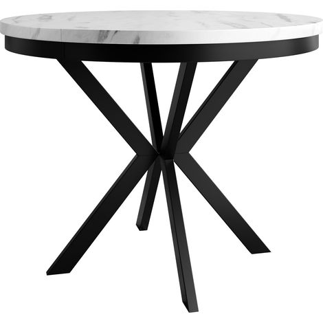 Mesa Oswego 155, Mármol blanco, 76x0x0cm, Alargamiento, Aglomerado laminado, Metal