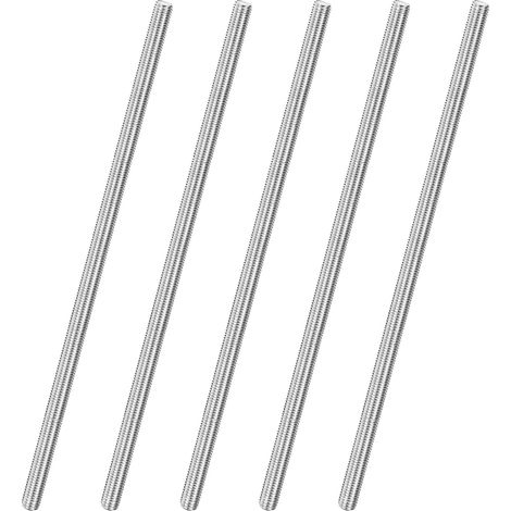 5 varillas roscadas a derecha de acero inoxidable 304 M10 x 300 mm para pernos de anclaje, abrazaderas y soportes de muebles, tornillos de rosca métrica. (1/5)