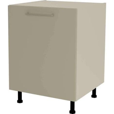 Mueble de cocina bajo con 1 puerta en gris cream y vison. 85 cm(alto)60 cm(ancho)60 cm(largo) (1/3)