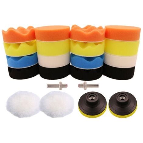 Éponge de Polissage 22Pcs Éponge de Polissage pour Voiture avec Kit d'Adaptateur pour 3-inch Polissage de Polissage de Voiture Polissant (1/5)