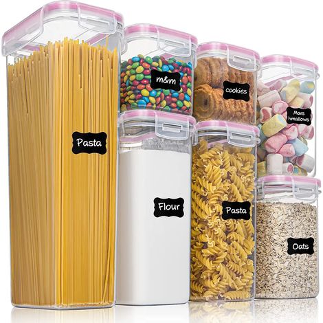 Vorratsdosen Set, Müsli Schüttdose & Frischhaltedosen, Kunststoff Vorratsdosen luftdicht, 7er Set (1/5)