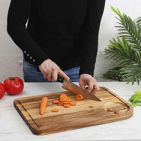 Planche à Découper - HOME DECO FACTORY - Acacia - 46 cm - Marron (1/2)