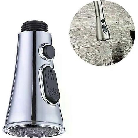 Robinet de cuisine avec douchette anti-éclaboussures et bouton d'économiseur d'eau (1/5)