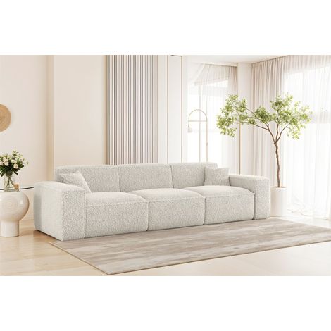 Sofa Designersofa CELES PREMIUM 3-Sitzer in Stoff Sven Altweiß (1/4)