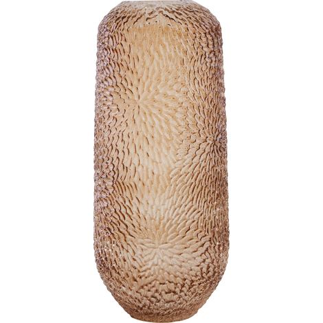 Premier Housewares Brown Large Flower Vase For Room Decor Glass Vase Textured Vases For Flowers Detailed Floor Vases Living Room Decor Stylish Tall Vase 14 x 14 x 34