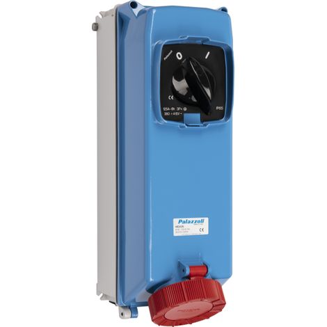 Presa interbloccata per impieghi gravosi in lega di alluminio da 125A, IP65, 50/60Hz 400V 3P+N 6h