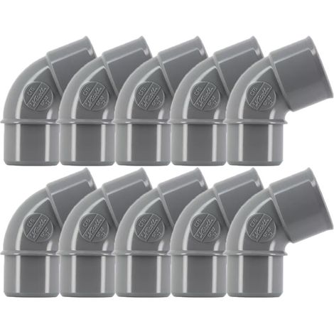 10 coudes PVC évacuation Ø32 Mâle Femelle 67°30 - Nicoll (1/5)