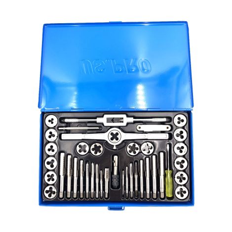 US PRO TAP AND DIE SET 40PC AF SAE IMPERIAL WRENCH CUTS BOLTS ENGINEERS KIT 2626 (1/5)