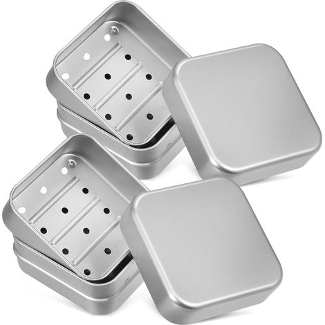 Travel Case for Bar Soap and Soap Dish Double Layer Aluminum