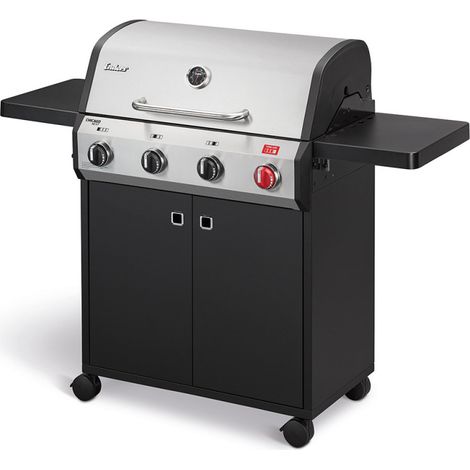 Barbecue à gaz 4 brûleurs – Turbo Zone 800°C – Surface de cuisson 71 x 42 cm – Tablettes rabattables – Pour jusqu'à 14 convives – Enders