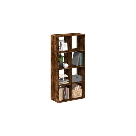Étagère séparatrice de pièce chêne fumé 69,5x29x137,5