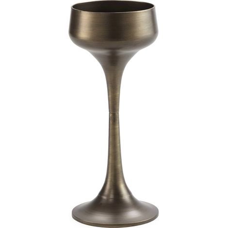 Cache pot métal finition bronze vieilli style contemporain élégant - bronze vieilli élégant (1/2)