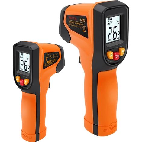 Thermomètre Infrarouge Laser Digital, Thermomètre Industriel Sans Contact, -50 à 400°C, Ecran LCD Rétroéclairé, Pour Cuisine/BBQ/Industrie (1/5)