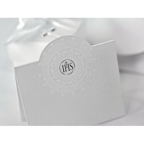 Invitaciones de comunión con adorno, color blanco (1 paquete / 10 uds.) (1/2)