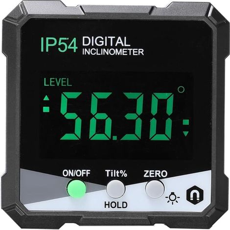 Inclinometro digitale, misuratore di angoli con LCD, retroilluminazione, base magnetica, alta precisione, impermeabile, alimentato a batteria
