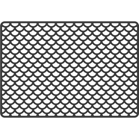 Tapis d'évier - Résistant à la chaleur et antidérapant - Tapis de protection en silicone - Cuisine - 46 x 31,7 x 0,9 cm - Noir (1/4)