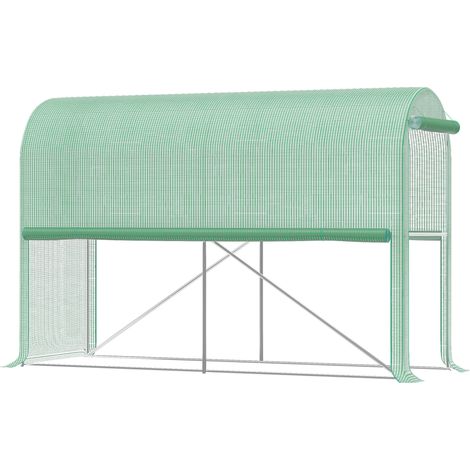 Serre à tomates verte 3m x 1m x 2m – Bâche anti-UV imperméable – Châssis en acier thermo-laqué – 2 fenêtres enroulables – MH (1/5)