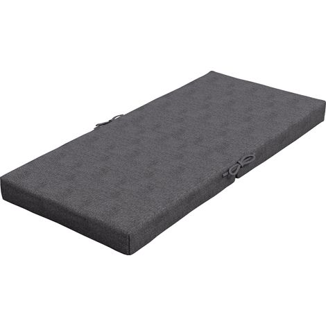 Set mit 2 Gartenstuhlkissen mit Bändern, 8 cm Polsterung, 112 x 51 cm, dunkelgrau