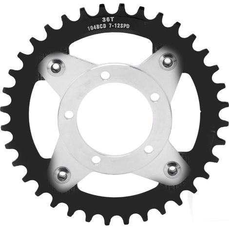 Geschwindigkeitsadapter für Bafang BBS01/BBS02 Motorrad-Mittelmotor, Kettenumbausatz mit 36-Zahn-Ritzel, 104 mm Lochkreis, schwarz (1/5)