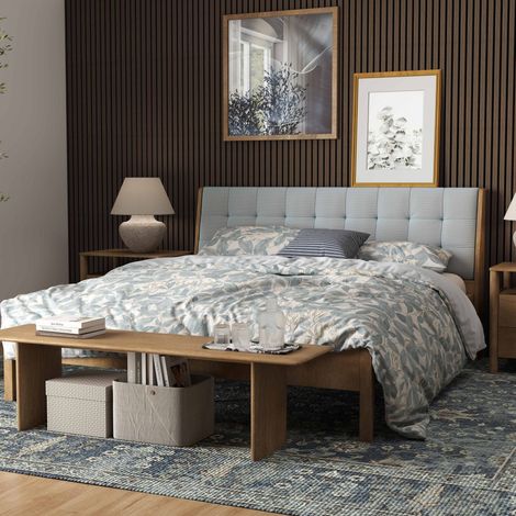 2 pezzi Pannelli decorativi fonoassorbenti L240xL60cm SP21mm in legno MDF，Colore di Noce assorbimento acustico