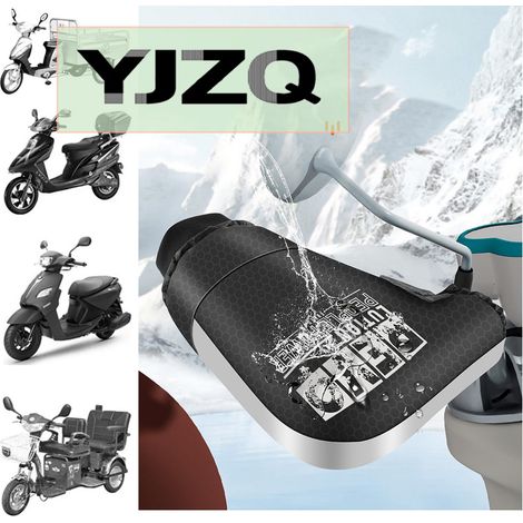 Guanti caldi per moto, scooter, manubrio, guanti protettivi, manicotti per moto, guanti sportivi rimovibili, impermeabili, universali, guanti protettivi per le mani, taglia L, nero (1/4)