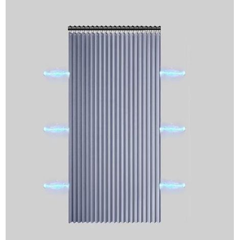 Filiyano-Rideau de douche magnétique - 120 x 200 cm - pliable - tissu épais aspect lin - imperméable - pour salle de bain, chambre ou séparation de (1/5)