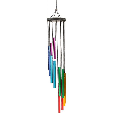 Carillon À Vent - 12 Tubes En Alliage D'aluminium - Pour Jardin Patio Balcon Véranda Intérieur - Suspendu - 52 cm (1/5)