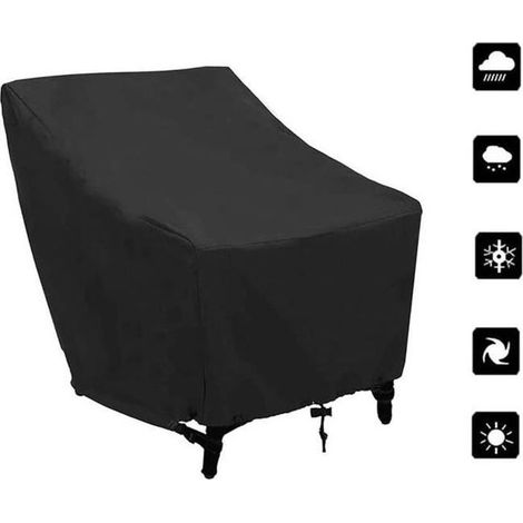 Housse Protection pour Chaise Jardin Empilables,Housse de Protection pour Fauteuil de Jardin à Dossier Imperméable Tissu 210D (1/4)