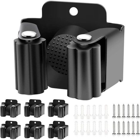 Werkzeugständer, wandmontierter Besenständer, Gartengeräteständer, Geschikt für Mopp, Besen, Schaufel, Werkzeuge usw., 6-teiliges Set. (1/4)