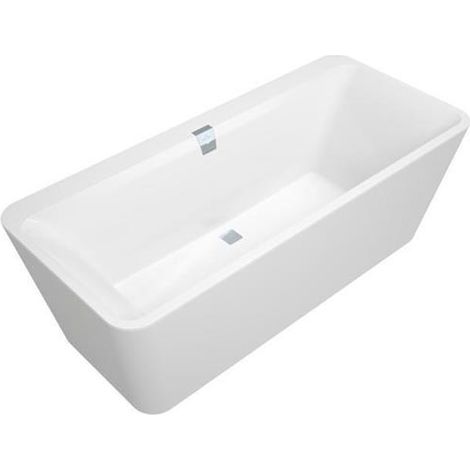 Baignoire sur pieds Villeroy & Boch Quaryl Squaro Edge 12 Duo, UBQ180SQE7PDV 1800x800mm, incl. kit de trop-plein et de vidange, incl. tablier (couleur baignoire) - UBQ180SQE7PDV-01