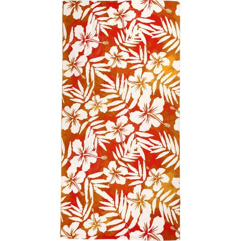 1 serviette de plage, microfibre, 75 x 150 cm, motif tropical, ultra absorbante, pour plage piscine yoga camping (1/5)