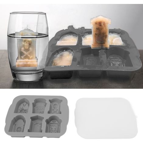 Graue Silikon-Eiswürfelform für Kuchen, Süßigkeiten und Pralinen – ideal für Halloween (1/5)