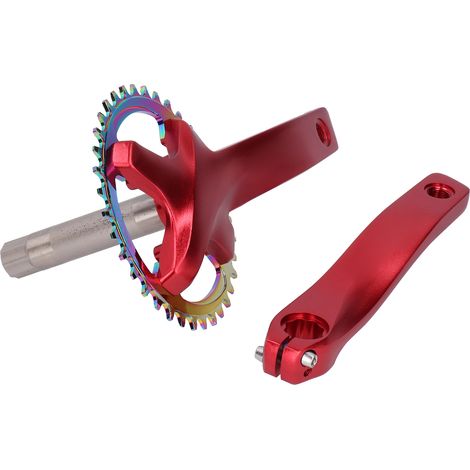 Remontage de pédalier gauche/droite pour VTT avec boîtier de pédalier 36 dents, mono-vitesse, rouge (1/5)