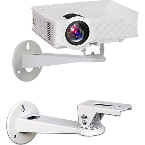Miniatur-Wandhalterung mit 360°-Drehung für Überwachungskameras, Projektoren und Webcams – weiße Montagehalterung, volle Drehung, Gehäuse für Überwachungskameras (1/5)