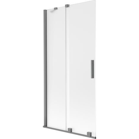 Mexen Velar paroi de baignoire coulissante à 2 volets 95 x 150 cm, givré, gun metal - 896-095-000-31-95 (1/2)