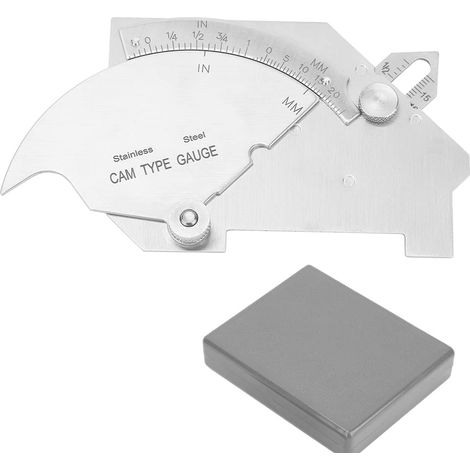 Jauge de Filet de Soudure, Jauge de soudure avec acier inoxydable, Métrique impériale métrique MG-8 pont CAM Règle d'essai d'inspection de joint de soudure avec boîte, pour la Mesure de Soudure (1/5)