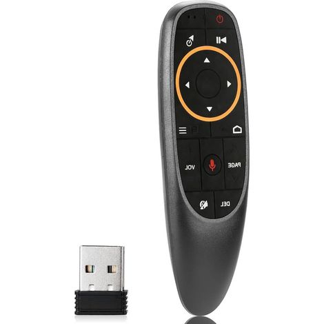 Mando a distancia inalámbrico Air Mouse con función de voz, giroscopio de 6 ejes y receptor USB para Smart TV, PC y Android TV Box. (1/5)