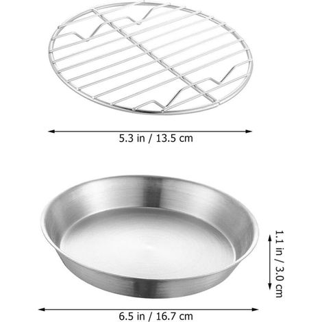 Lot de grille à pâtisserie en acier inoxydable avec égouttoir et plaque à biscuits - facile à nettoyer - grille four compacte - clayette pour cuisson et rôtissage (1/4)