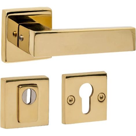 Jeu de quincaillerie de porte arrière Amsterdam Carré en laiton - 0013.405727